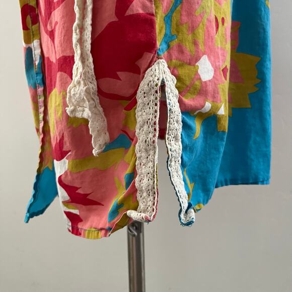 Anthropologie Porridge Floral Wrap Dress Women's M Colorful Tropical Resortwear - Picture 13 of 15